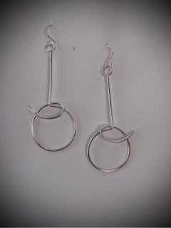 Modern Drop Circle Earrings