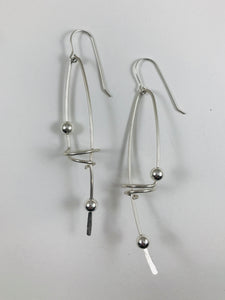 Long Twisted Earrings with Beads