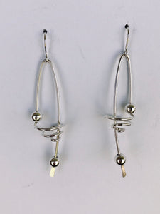Long Twisted Earrings with Beads